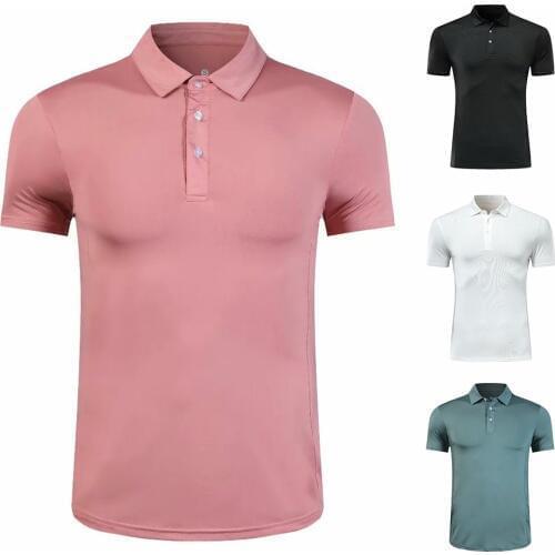 Pink golf shirt breathable mens quick-drying sports training short sleeve polyester golf clothing summer shirt