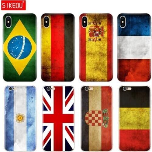 Silicone Cover Phone Case For Iphone 6 X 8 7 6s 5 5s SE 2020 Plus 10 XR XS 11 Pro Max Case Brazil France Argentina Flag