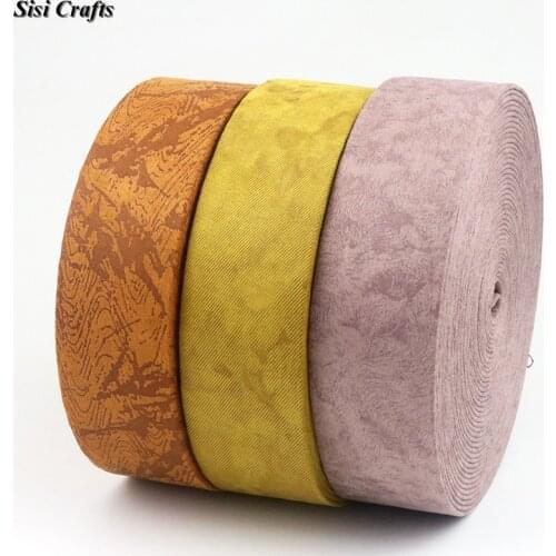 Sisi Crafts Solid Layering Cloth Fabric Tape 16 25 50mm Thick Suede Ribbon Velvet Trim DIY Garment Hair Bow Tie Collar Accessory