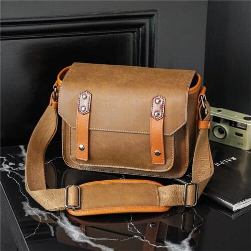 Casual Travel Camera Shoulder Bags 2021 New Fashion Mens Crossbody Bag Vintage Multifunction Waterproof Messenger Bag Male