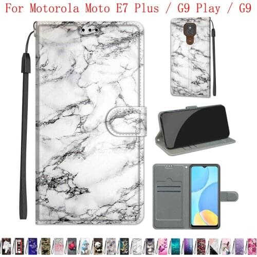 Sunjolly Case for Motorola Moto E7 Plus G9 Play G9 Wallet Stand Flip PU Leather Phone Case Cover coque capa Case Cover
