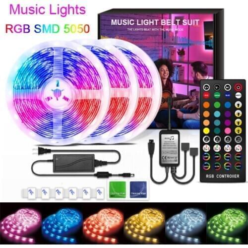 LED Light Strip 5m 10m 15m 20m With IR Controller Waterproof SMD 5050 DC 12V Neon Flexible Diode Ribbon Decoration For Room