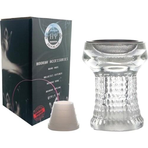 High Quality Glass Hookah Bowl With Tobacco Infuser Net Narguile Chicha Shisha Bowl Hookah Head Accessories
