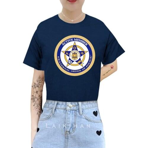 FRATERNAL ORDER OF POLICE Cotton T Shirt Women Summer New Oversized Solid Tees 9 Color Casual Loose Tshirt O Neck Female Tops