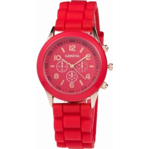 High Quality Geneva Silicone Womens watches Ladies Dress Quartz Wristwatches Relogio Feminino free shipping allowed mix color