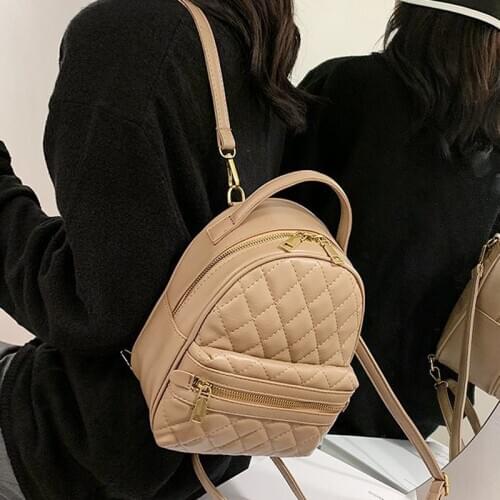 Womens Backpacks for Teenage Girls Schoolbag Backpack Fashion Mini Double Shoulder Bag Preppy Style PU Leather Rucksack Mochila