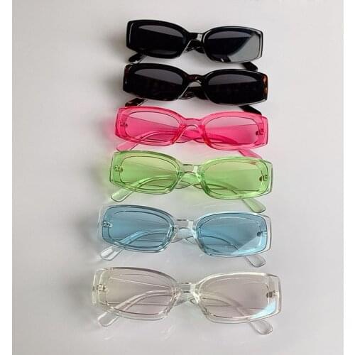 Womens Vintage Sunglasses Rectangle Small Girls' Sun Glasses Fashion Candy Color Outdoor Eyewear Shopping Party Travel UV400