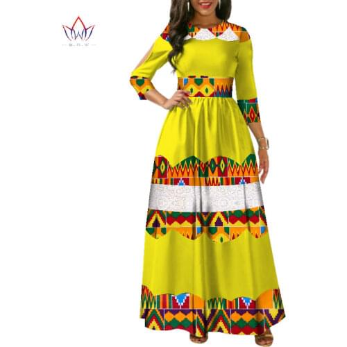 New African Wax Print Dresses for Women Bazin Riche Patchwork Lace Long Dresses Dashiki Women African Clothing Vestidos WY3479
