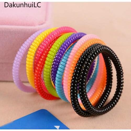 2021 Hair Band Accessories 1Pc/Lot New Women Lady Super Thin Girls Colorful Rubber Telephone Wire Hair Ties & Plastic Ropes