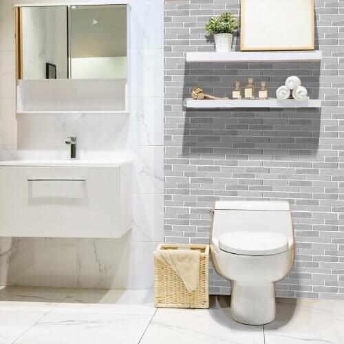 21*100cm*7pcs Classic Grey Brick Pattern Laptop Sticker Cabinet Sticker Waterproof Floor Sticker For Kitchen Bathroom Wallpaper