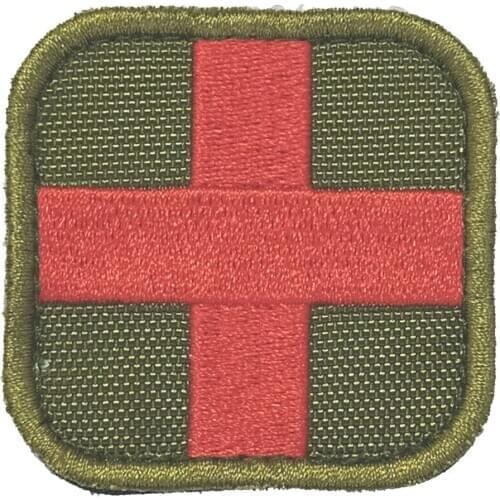 2 x 2inch Embroidery Sew On Hook & Loop Medic First Aid Patches