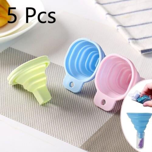 5Pcs Diamond Painting Tools Foldable Funnel Square Silica Gel Multi-function for Diamond Painting Embroidery Accessories