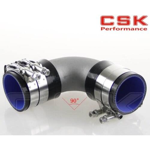 50mm 2" Cast Aluminum 90 Degree Elbow Pipe Turbo Intercooler+ silicone hose kit
