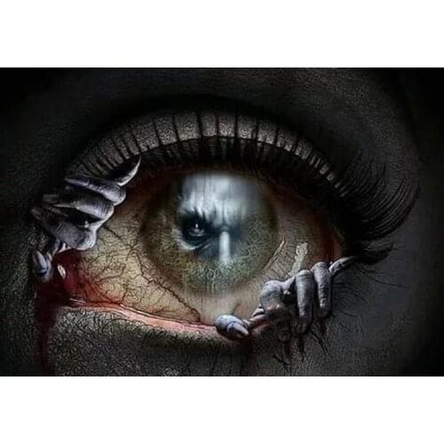 5d diy handmade art"devil eye skull"diamond painting cross stitch mosaic diamond embroidery Square/Round Horror Halloween