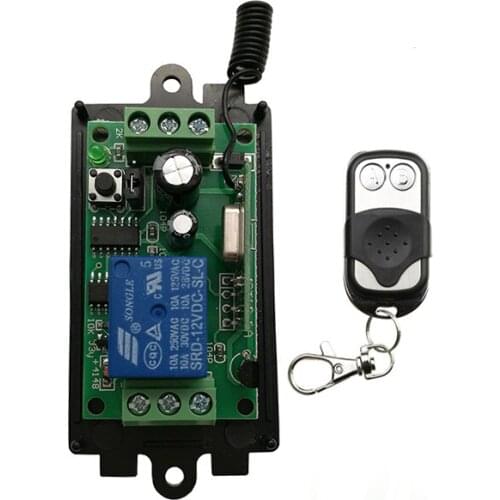 DC 9V 12V 24V 1 CH 1CH Radio Controller RF Wireless Push Remote Control Switch Transmitter+Receiver Garage Door/ window /lamp