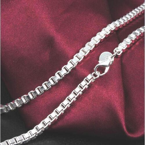 New Arrivals Women 4MM Full Sideways Silver Necklace 925 Sterling Silver Fashion Jewelry Women Men Link Chain Necklace X022