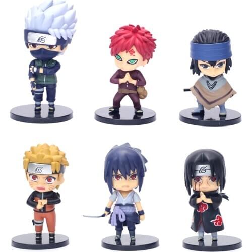 6Pcs/Set 2021 anime Q Version Naruto sasuke Figure Set Figurine PVC Toy Action Figure Japanese model builiding 7cm Classic Toys
