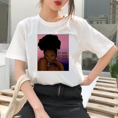 Hip Hop White T-shirt Black Girl Magic t shirt Women African Black Girl Female T-shirt Gothic top female Femme