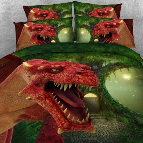 Goldeny 4 Parts Per Set 3d Fantasy Dragon protector Hd digital print bedding set children beddings children bed sets