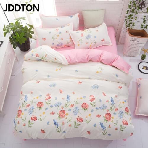 JDDTON 2020 New Fashion Bedding Sets Small Fresh Bed Linen Duvet Cover Pastoral Set AB Side Bed Sheet Set Pillowcase Cover BE109