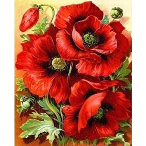 5D DIY Square Full Diamond Painting Cross Stitch Russia Flowers Red Rose Diamond Mosaic Embroidery Canvas Home Decor Christmas