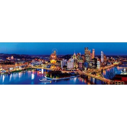 Downtown Pittsburgh Full Square Diy 5D Diamond Painting Landscape Embroidery Mosaic Cross Stitch Kits Wall Home Decoration Gift