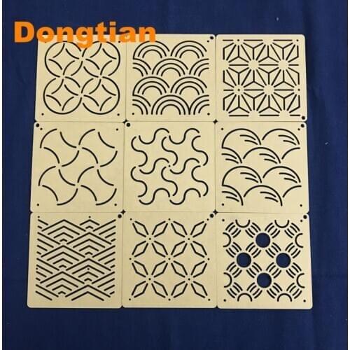 9styles/set Japanese Style Classic Sashiko Templates Acrylic Drawing Template For Sashiko
