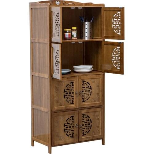 Kitchen rack floor multi-layer punch-free household finishing storage rack oven microwave oven rack storage cabinet