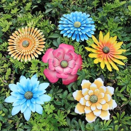 Metal Iron Flower Villa Courtyard Garden Layer Art Wall Sunflower Pendant Indoor Outdoor Balcony Hanging Decoration