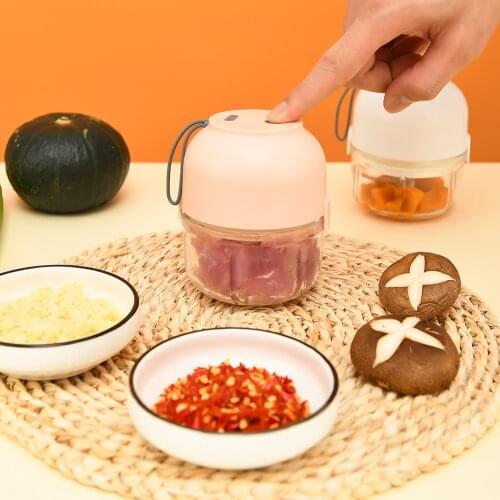 Mini Wireless Electric Meat Grinder Garlic Vegetable Chopper Crusher Multifunctional Kitchen Garlic Pounding Machine Food Mixer