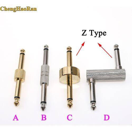 ChengHaoRan Z Type 1/4" 6.35mm MONO Jack Male To Male Coupler Plug Adapter For Guitar Effects Pedal Connector Audio Adapter