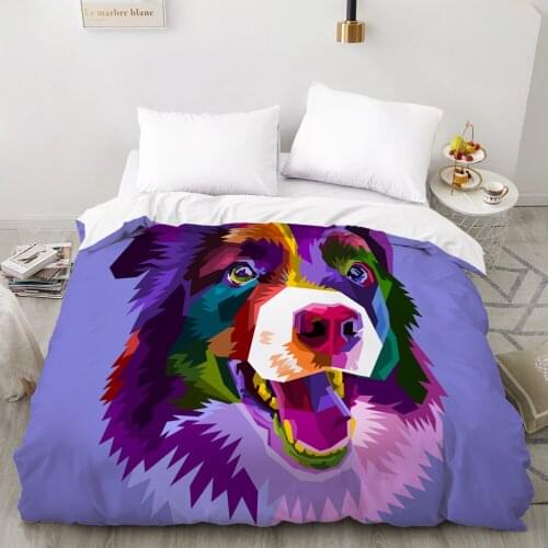 3D Duvet cover Quilt/Blanket/Comfortable Case Luxury Bedding 135 140x200 150x200 220x240 200x220 for Home Colorful animal violet