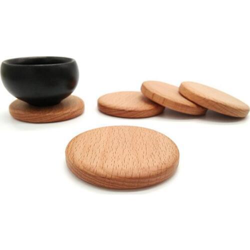 100pcs Beech Walnut Wood Coasters Cup Coffee Tea Cup Pads Drinking Mats Teapot Drink Coaster For Home Decor Bar #SL3192