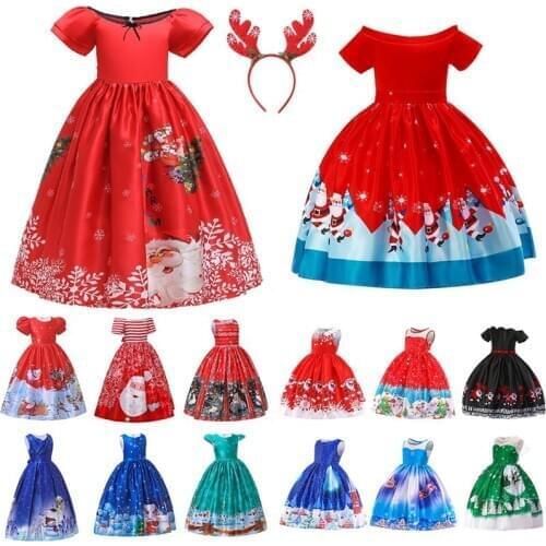 Christmas Dress Skirt Girls Children Sleeveless Short Sleeve Kids Play Princess Indoor Snowflake Santa Clothes Besutiful Fashion