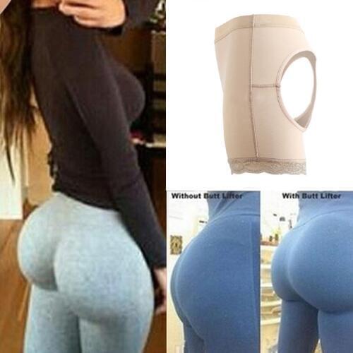 Mid-waist Buttocks Training Sexy Hip Control Panties Hollow out Push up Butt Lift Lace Boxer Women Lingerie Female Underwear