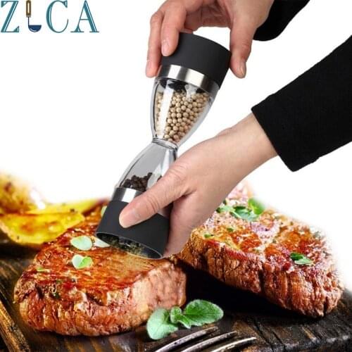 Manually 2 In 1 Shape Dual Salt Pepper Grinder Cooking Tools Red Black Kitchen Tool Accessories Spice Kits Mill Free Shipping