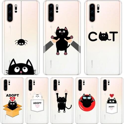 Funny Cute Cat Phone Case For Huawei P30 Lite Pro P20 Lite 2019 Silicone Back Cover For Huawei P Smart Z P Smart Plus 2019 Case