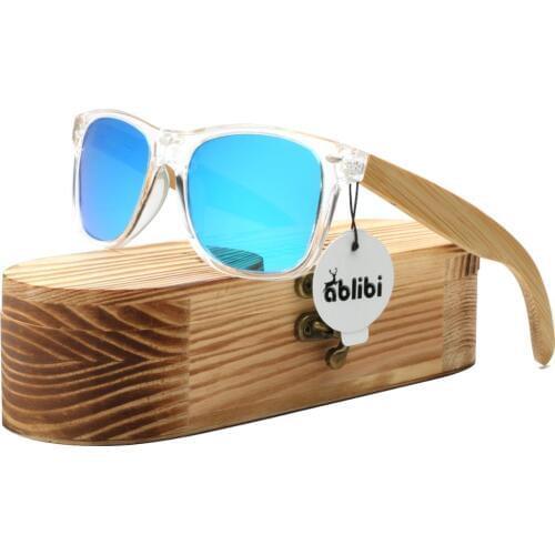 Wood Sunglasses Women,Transparent Bamboo Wood Sunglasses with Gift Box UV400 Polarized Sunglasses lunette soleil femme