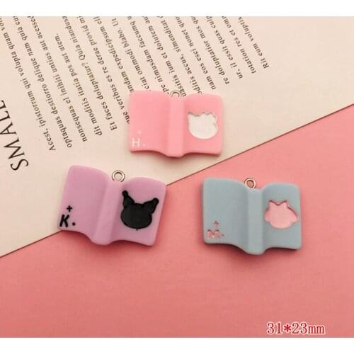 10pcs Resin Flatback Hot School Book Charm Kawaii Pencil Pendant for Earring, Keychain, Jewelry, Scrapbooking, DIY, Necklace