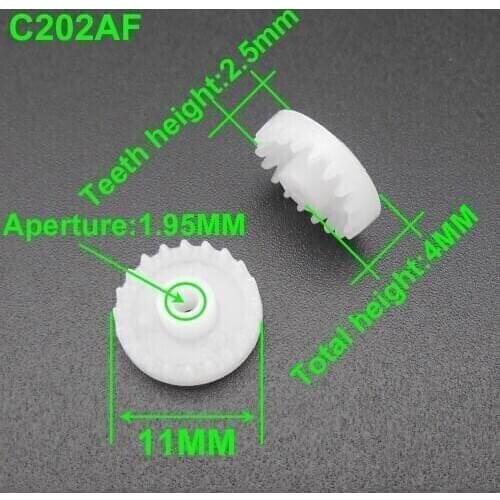10000PCS X 0.5M 20T Plastic Crown Gear 0.5 Modulus 20 Teeth Aperture 2mm 1.95mm Tight Distribution 4MM X 11MM Teeth Front C202AF