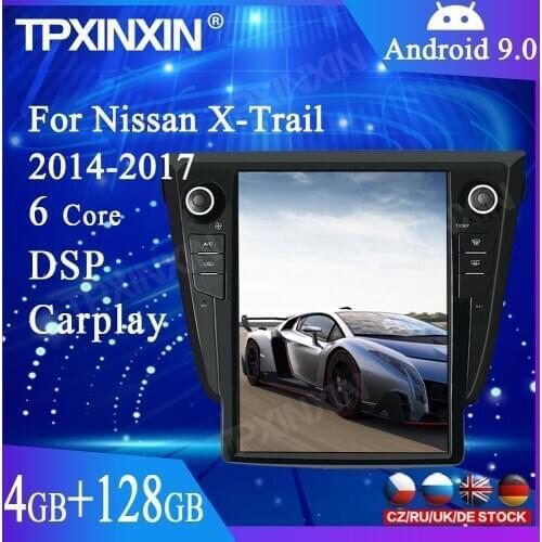 128G+4 Android 9.0 For Nissan X-TRAIL 2014 Tesla Style Car GPS Navigation Head Unit Multimedia Player Auto Stereo Radio Recorder