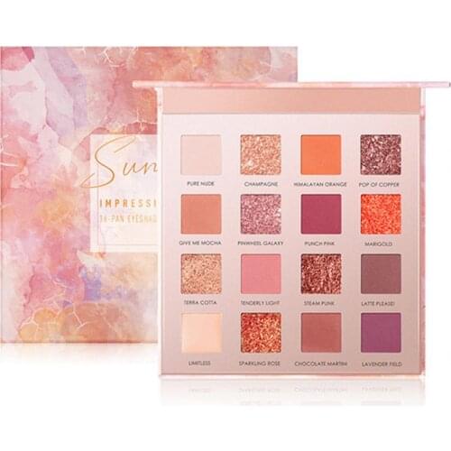 16-color Eye Shadow Palette Shimmer Shiny Matte Desert Rose Versatile Eye Shadow Set Long Lasting Waterproof Beauty Makeup
