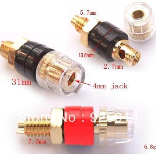 20pcs Copper 4mm Binding Post for Power Amplifierl Speaker Cable Banana Plug
