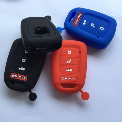4 Buttons Silicon Key Holder Protector For Honda CR-V LX HR-V Civic Accord Fit Jazz Remote Smart FOB Shell