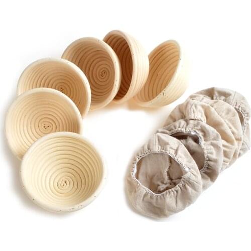 Small Round 5 inch Bread Mold Set 6 Bread Proofing Basket Sourdough Banneton Proving Basket Brotform Ferment Bread Baking Mold