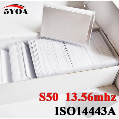5YOA 1000pcs/Lot IC Card 13.56MHz ISO14443A S50 Universal Label RFID Tag Access Control Card