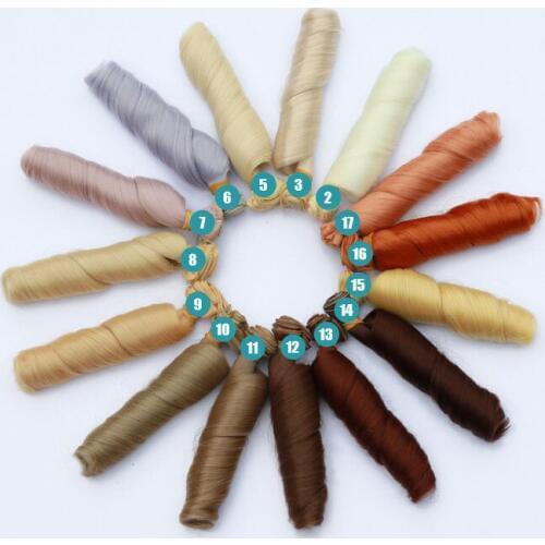 6PCS/LOT 28Colors BJD Wig Hair 15CM Culry Hair For Dolls DIY