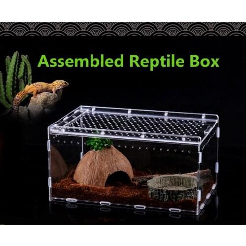 Acrylic Reptile Snake Spider Lizard Scorpion Centipede Horned Frog Gecko Beetle chameleon Insect Breeding Box (30*20*15cm)