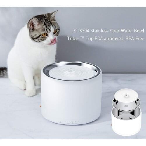 Cat Water Fountain Stainless Steel 1.35L Automatic Pet Kitten Water Fountain with LED Auto-Shut Off Pump Pets Water Dispenser