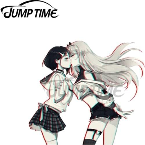 Jump Time 13 x 8.6cm For Ichigo X Zero Two Car Stickers Auto Vinyl Decals Waterproof Bumper JDM RV Creative Car Wrap Stickers